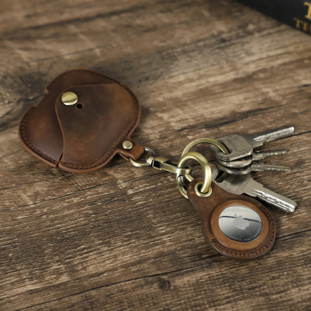 Apple AirTag Keychain Holder - Sleek and Protective Leather Case for Everyday Use