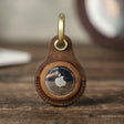 Premium Genuine Leather Apple AirTag Holder with Keychain - Elegant and Durable Design