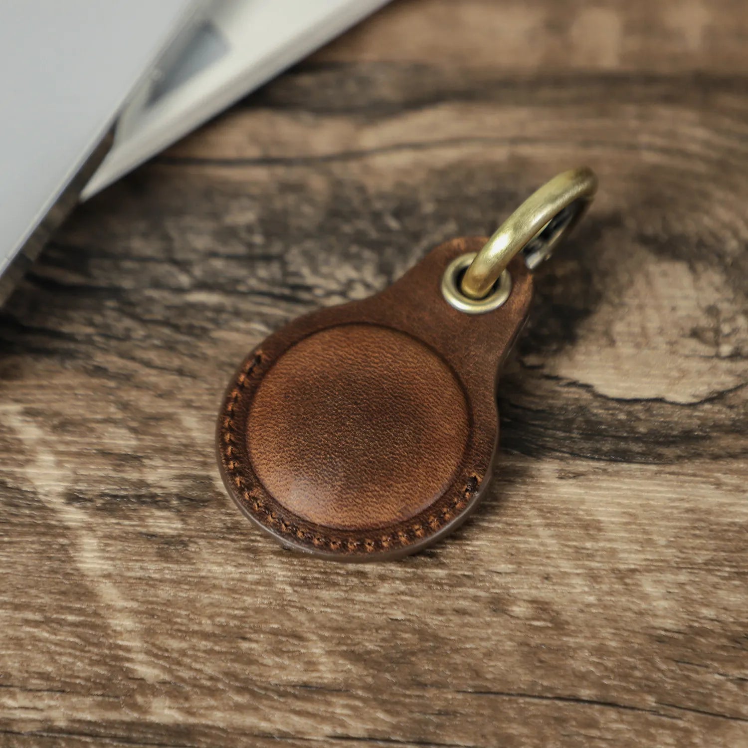 Protective Leather Keychain for Apple AirTag - Premium Genuine Leather Holder